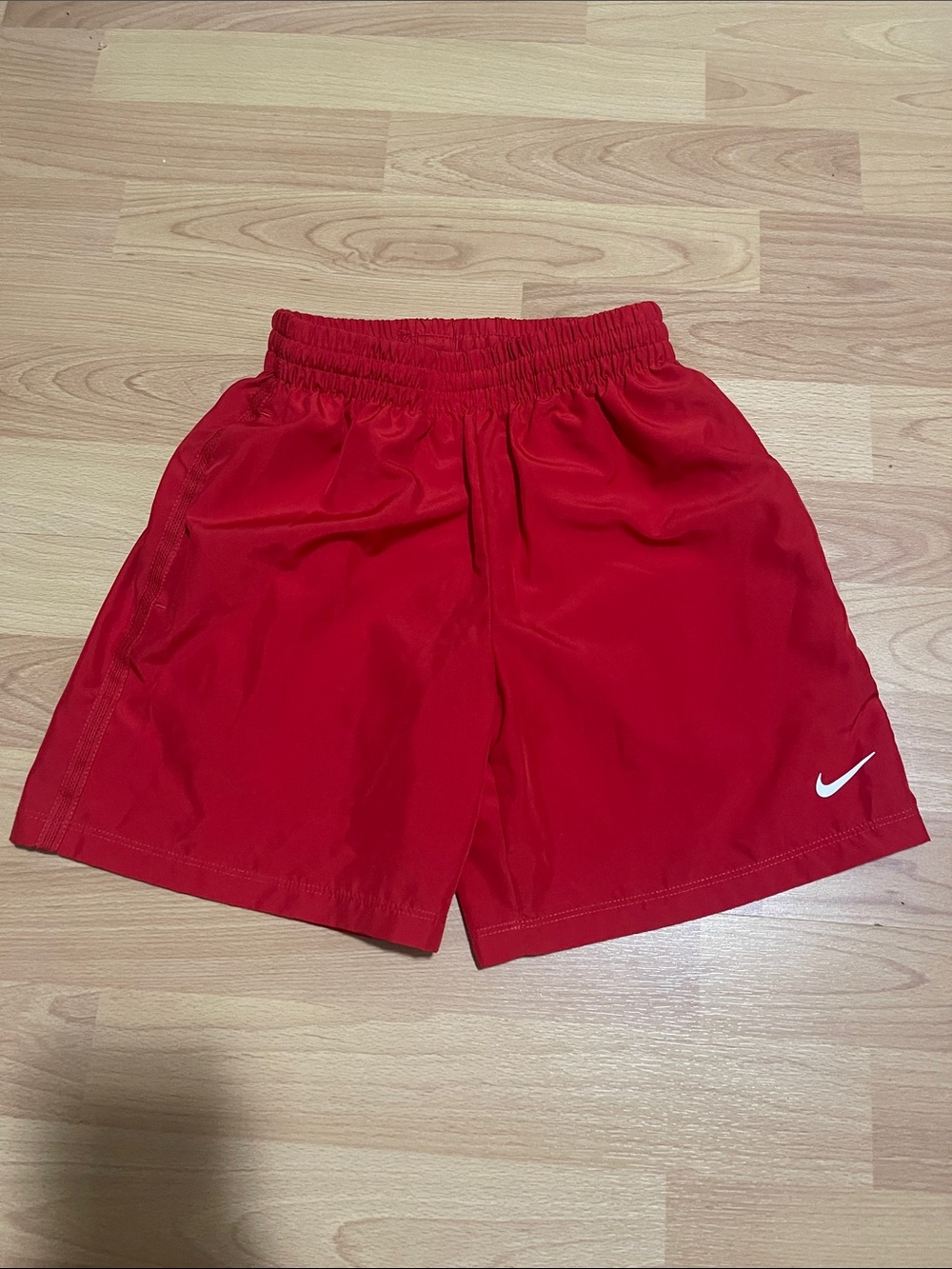 Nike Red Boys' Active Shorts with White Swoosh